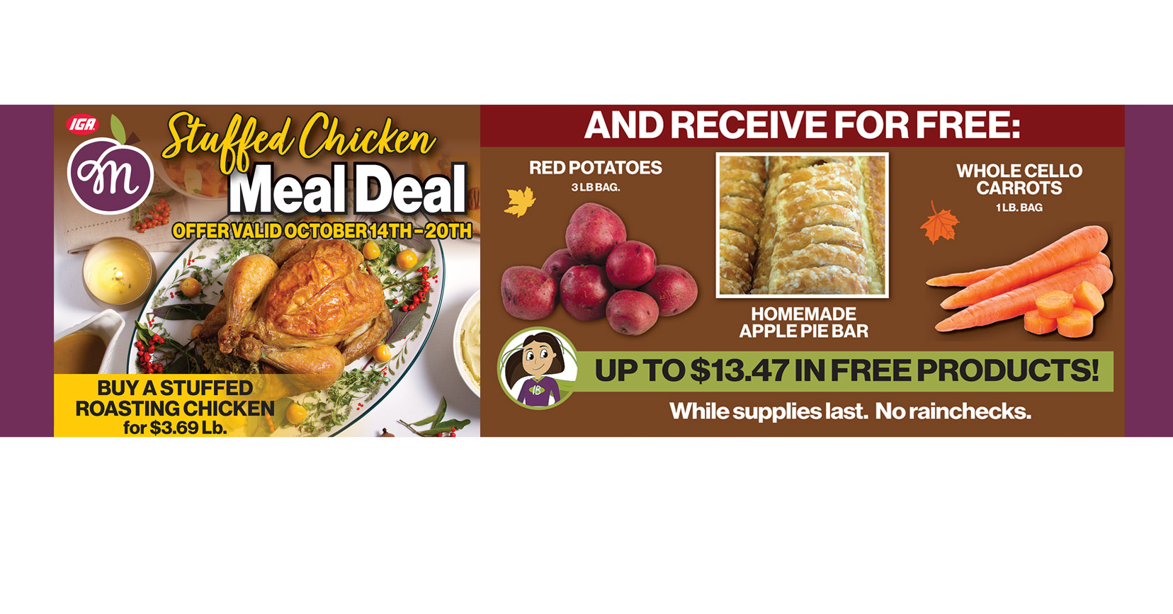 Stuffed Chicken Meal Deal