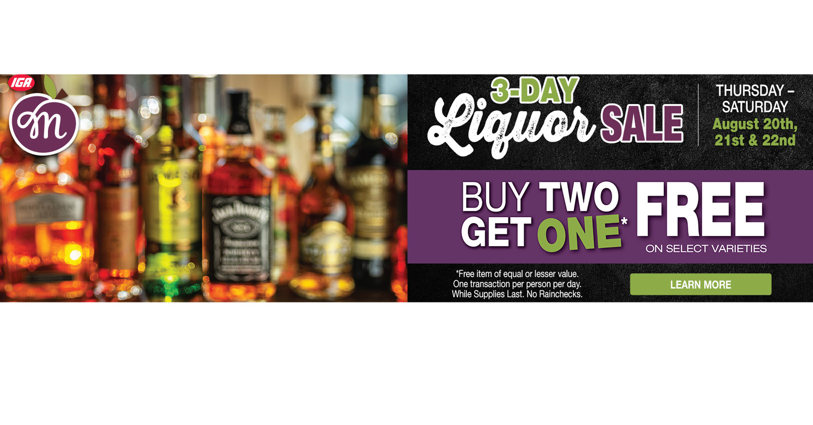 Aug Liquor Sale